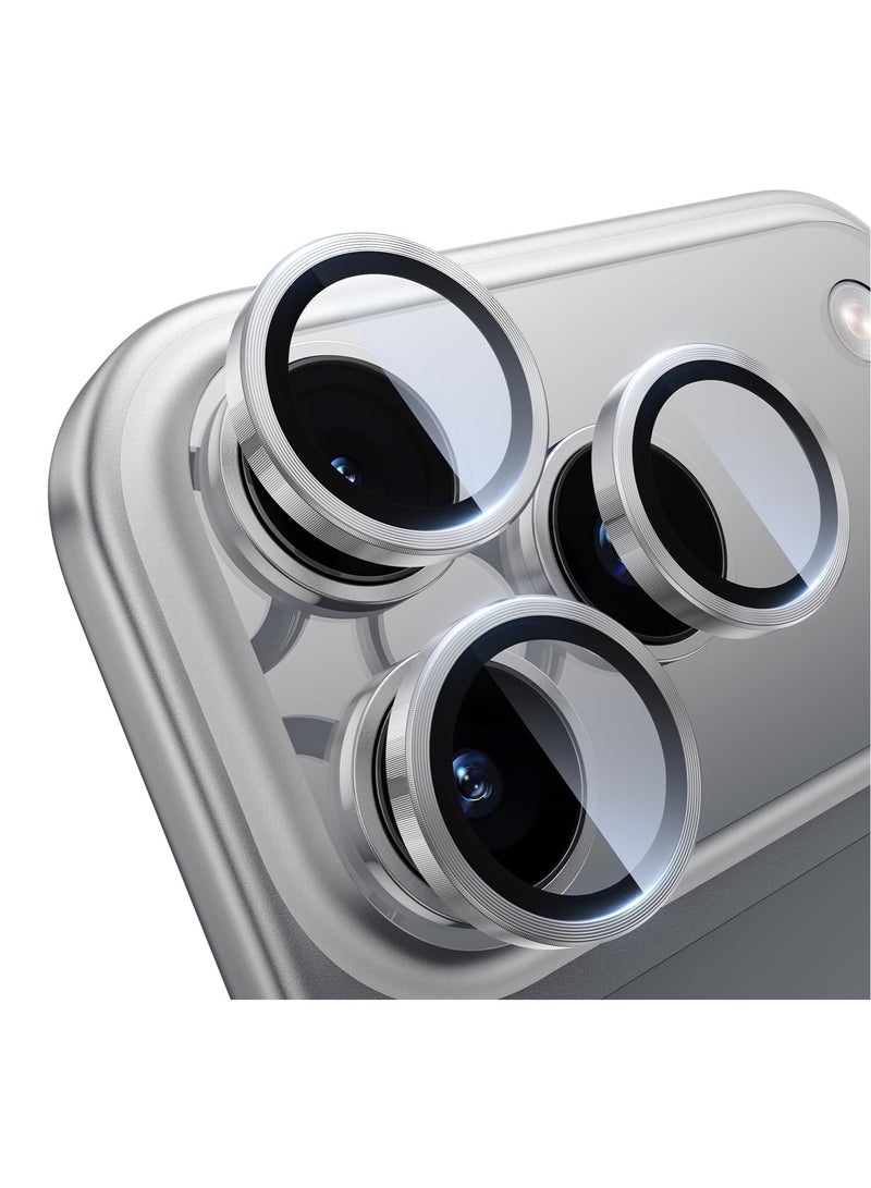 Camera Lens Protector for iPhone 17 Pro/iPhone 17 Pro Max , HD Tempered Metal Glass Camera Screen Protector Cover Film Accessories, White - Image 1