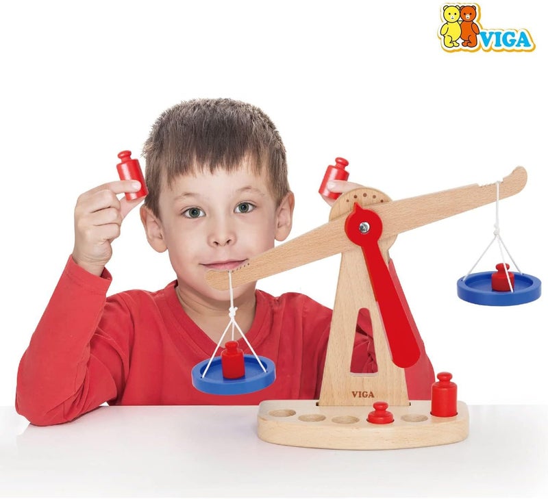 VIGA Classic Balance Scale Toy with Weights - Image 2