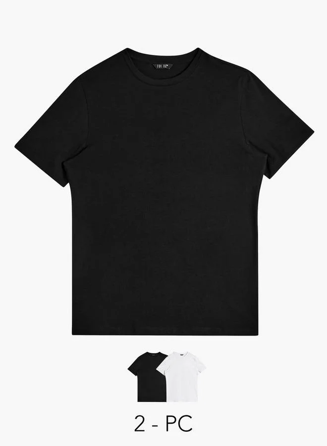 سبلاش فيڤ Men Crew Neck Short Sleeves T-shirt - Set of 2