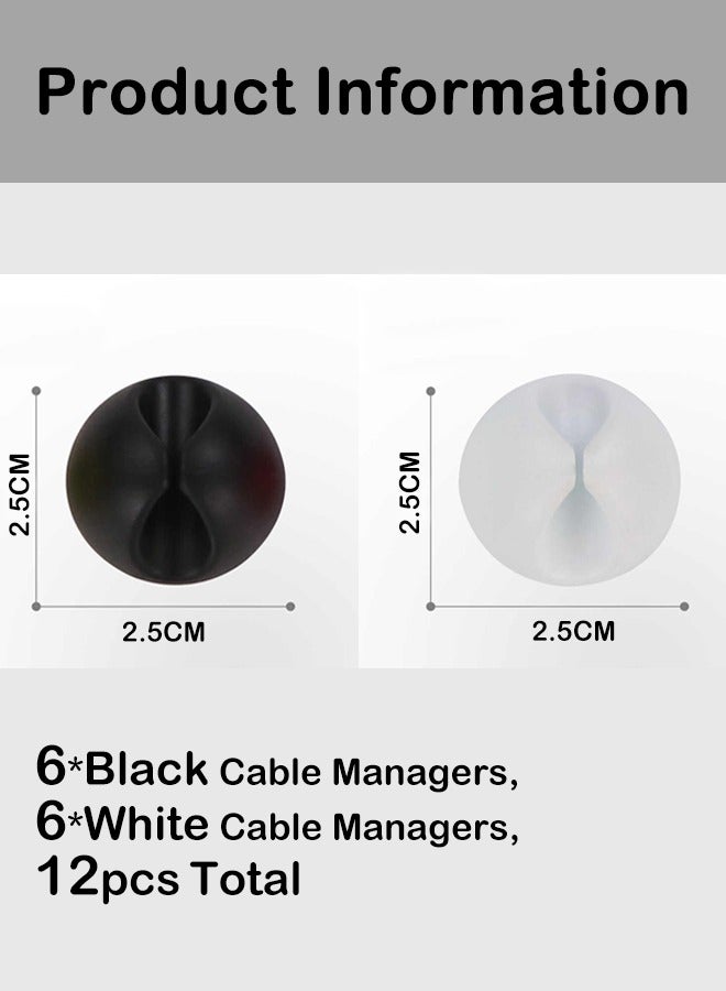 منظم الكابلات المطاطي - يمنع التشابك ويحافظ على كابلات الشحن وكابلات البيانات مرتبة (12 قطعة) - Image 5
