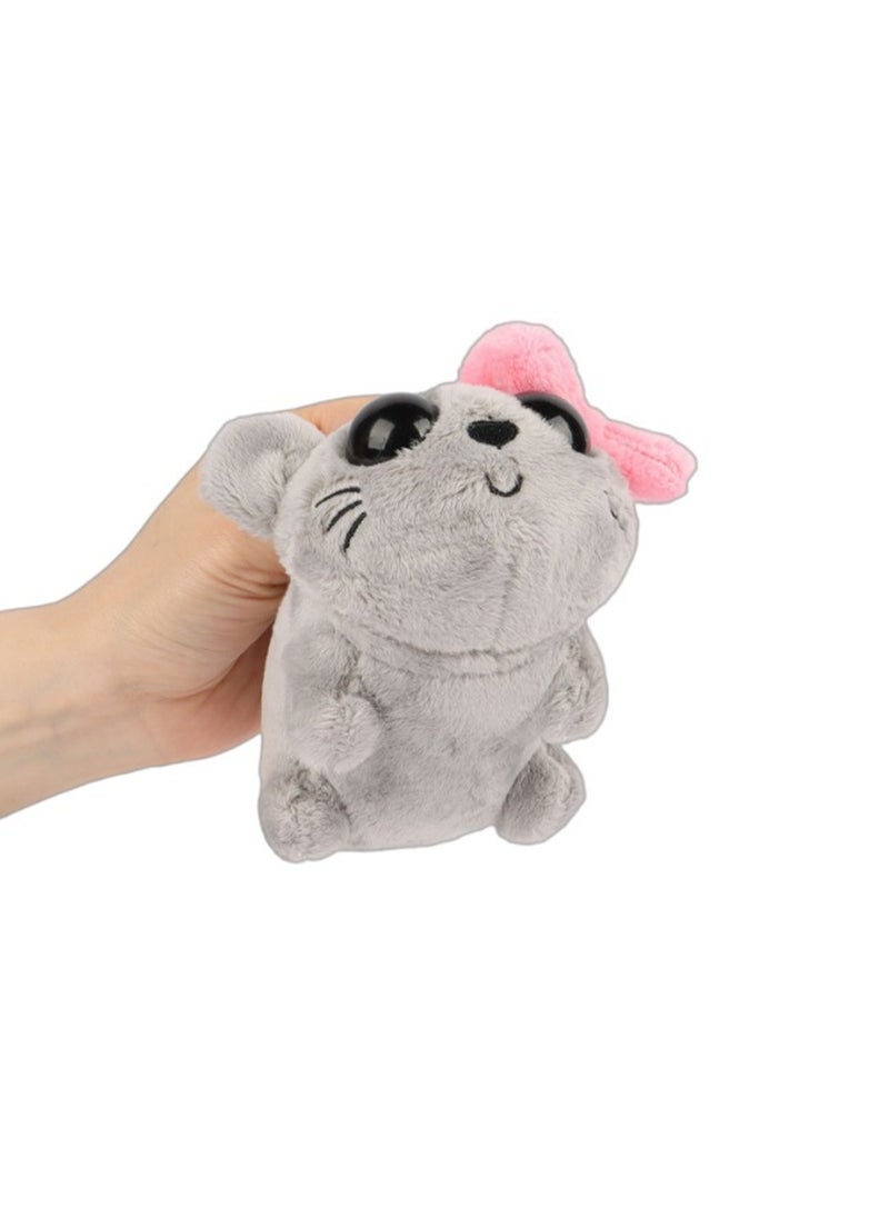 Sad Hamster Expression Plush Toy, Built-In Button Press Can Make Violin Sound, Children'S Birthday Gift Desktop Ornaments