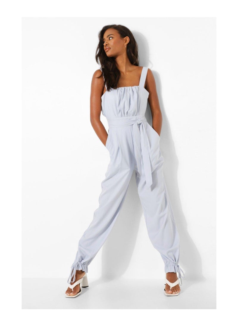 boohoo - Tie Waist Cuffed Leg Jumpsuit - Image 1