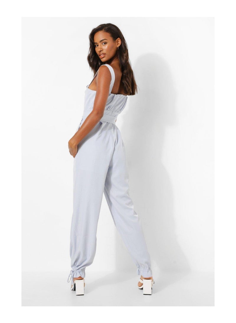 boohoo - Tie Waist Cuffed Leg Jumpsuit - Image 1