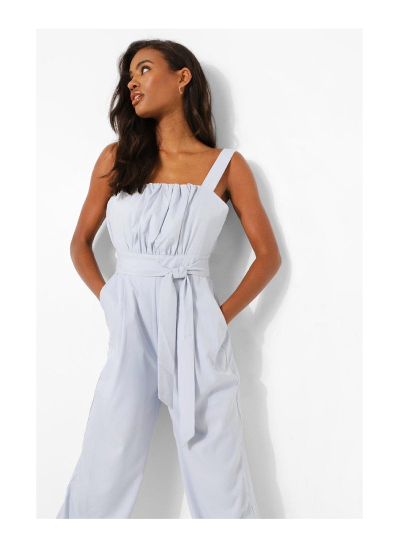 boohoo - Tie Waist Cuffed Leg Jumpsuit - Image 1