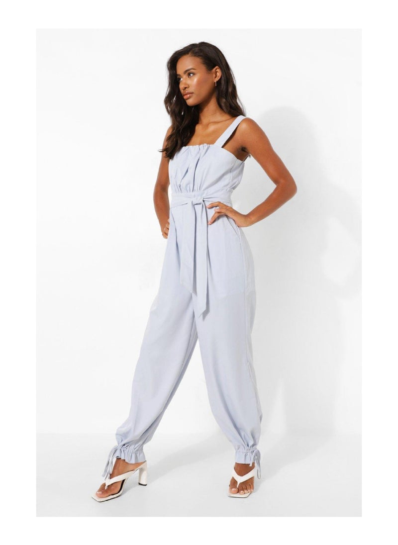 boohoo - Tie Waist Cuffed Leg Jumpsuit - Image 1