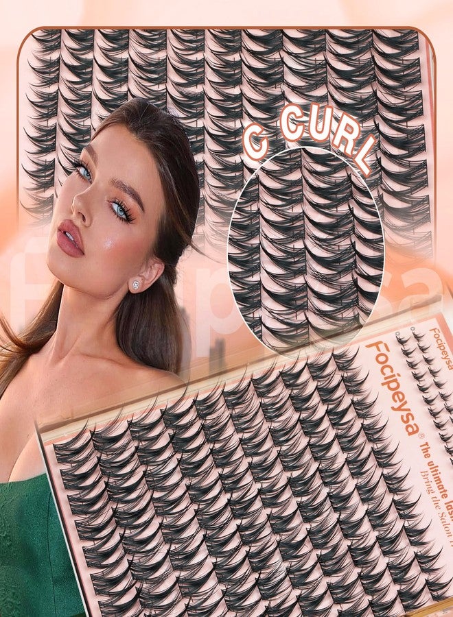 Focipeysa Natural Eyelash Clusters Spiky Lash Clusters 120 PCS Lashes Extensions with Bottom Lashes 8-16mm CD Curly Individual Lash Clusters Wispy DIY Lash Extension at Home - Image 5