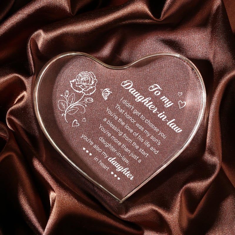 Milcier Daughter In Law Gifts  Daughter In Law Birthday Gift from Mother In Law - 3.9""x 3.9"" Acrylic Keepsake Mothers Day Gifts Christmas Gifts Wedding Gifts for Future Daughter in Law - Image 2