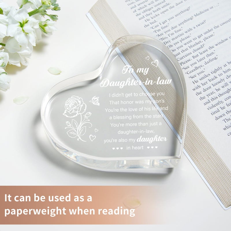 Milcier Daughter In Law Gifts  Daughter In Law Birthday Gift from Mother In Law - 3.9""x 3.9"" Acrylic Keepsake Mothers Day Gifts Christmas Gifts Wedding Gifts for Future Daughter in Law - Image 5
