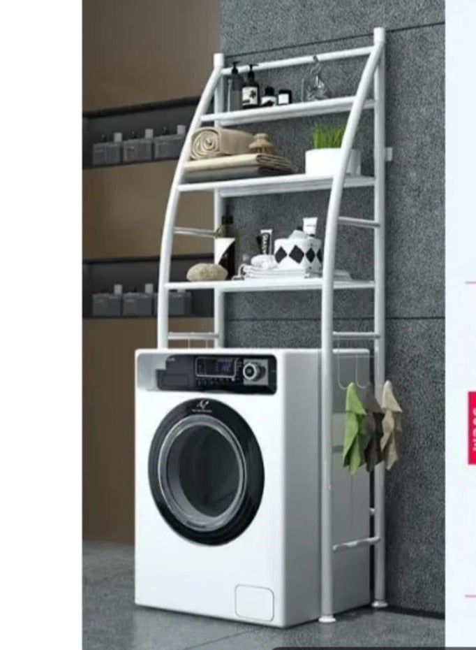 3 Shelf Bathroom Space Saver, Over The Toilet Rack, Bathroom Corner Stand Storage Organizer Accessories, The Washing Machine, Bathroom Tower - Image 1