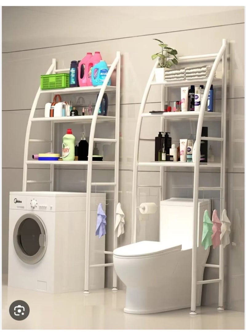 3 Shelf Bathroom Space Saver, Over The Toilet Rack, Bathroom Corner Stand Storage Organizer Accessories, The Washing Machine, Bathroom Tower - Image 3