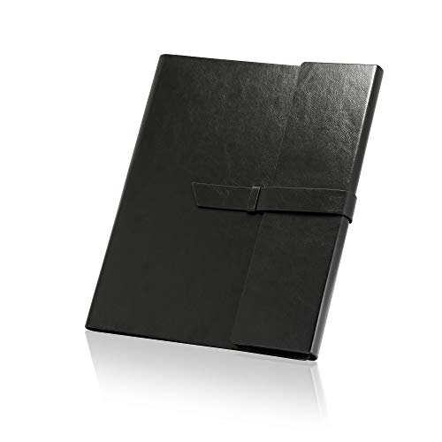 Gallaway Leather Padfolio Portfolio Folder – Slim Portfolio Folio Organizer Holder for Letter Legal A4 Note Pads Notebooks for Men Women Refillable Business Leather Portfolio Binder, Black - Image 3