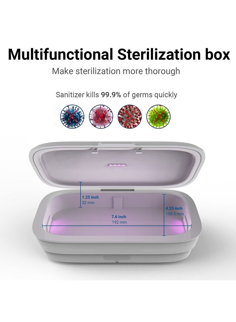 SYOSI UV Light Cell Phone Sanitizer, Sterilizer Disinfection Box with 15W Qi Wireless Charging for All Smartphone (up to 7.7"), Smart Watches Multifunctional Aroma Diffuser (Matte White) - Image 2