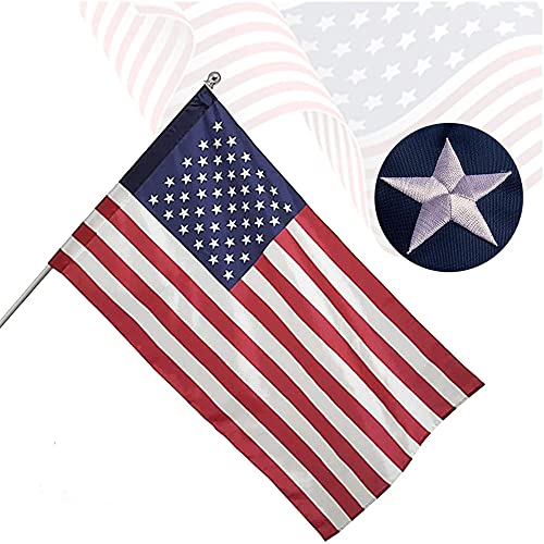 Freefy American Flag Pole Sleeve 2.5x4 Ft Banner Style-Embroidered Stars,Sewn Stripes,UV Protected,Heavy Duty Durable Nylon USA US Outdoor Indoor Flags (Pole NOT Included) - Image 1
