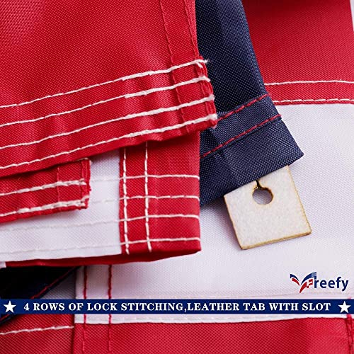 Freefy American Flag Pole Sleeve 2.5x4 Ft Banner Style-Embroidered Stars,Sewn Stripes,UV Protected,Heavy Duty Durable Nylon USA US Outdoor Indoor Flags (Pole NOT Included) - Image 5