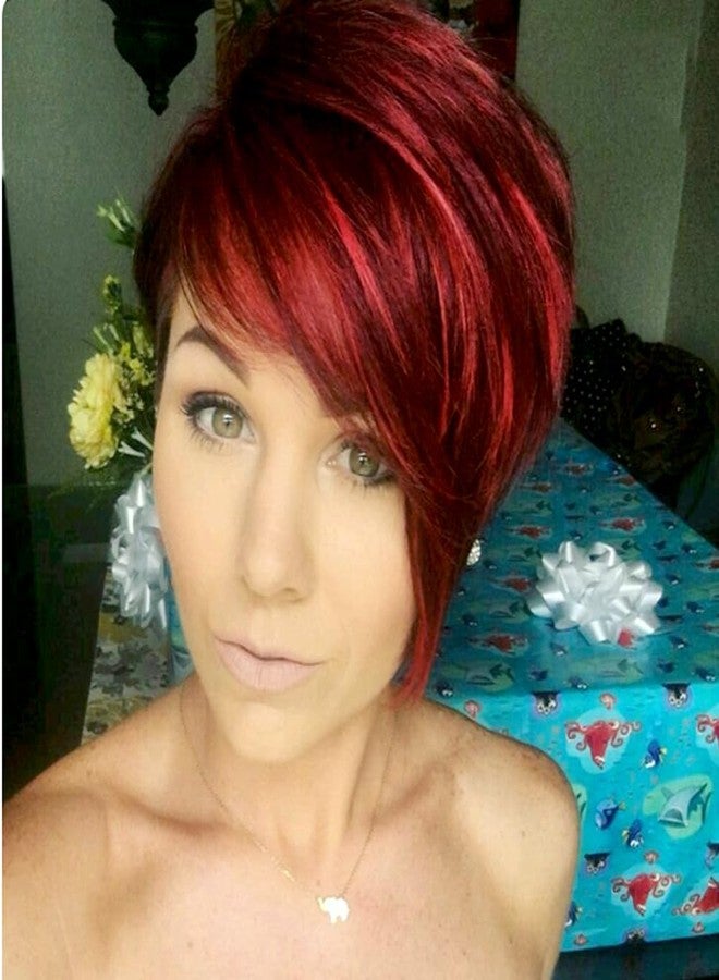 HOTKIS Pixie Cut Wigs Human Hair with Side Bangs 1B/99J Short Wigs for Black Women Black Burgundy Two Tone Natural Straight Short Pixie Wigs Human Hair Glueless Brazilian Hair Side Part Bob Wig - Image 2