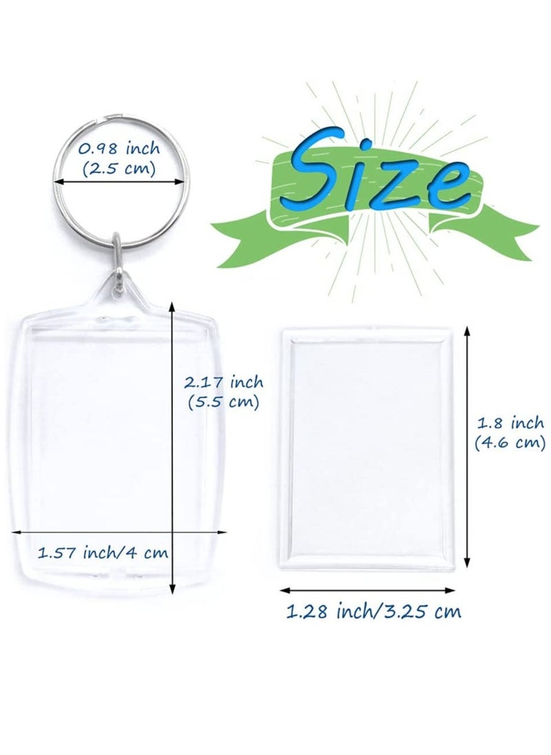 Generic 30 PCS Acrylic Photo Frame Keyrings Clear Picture Keychains Acrylic Photo Snap-in Key Chain for Artwork Gifts &Craft(1.57 × 2.17 inch)  - Image 2