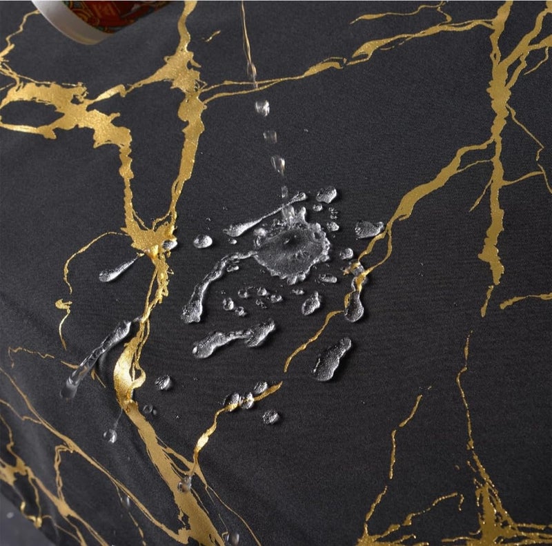Marble Shower Curtain Black Gold Waterproof Shower Curtain with 12 Grommets 180x180cm - Image 5