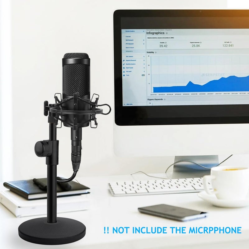 Frgyee Desk AT2020 Stand, Adjustable Metal Table Mic Stand with Shock Mount for Audio Technica AT2020 AT2020USB+ AT2035 ATR2500x Condenser Studio Microphone by Frgyee - Image 2