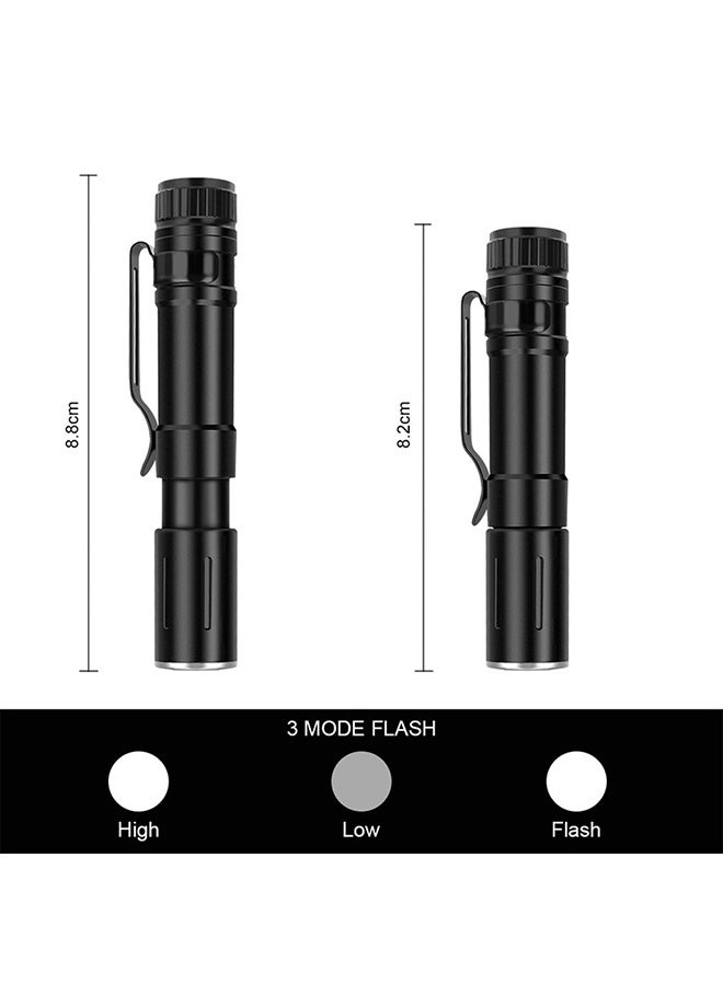 مصباح يدوي LED صغير على شكل قلم مزود بمشبك Q5 أسود - Image 4