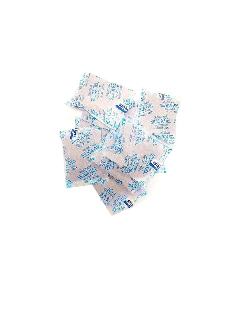 50 جرام من هلام السيليكا الأزرق النقي القابل لإعادة الاستخدام والممتص للرطوبة العالية ، عبوة جافة ومزيل الرطوبة والرطوبة غير سامة لأكياس تخزين الملابس والمطبخ ومسدس الكاميرا الإلكتروني (50 جم × 10 باك - Image 1