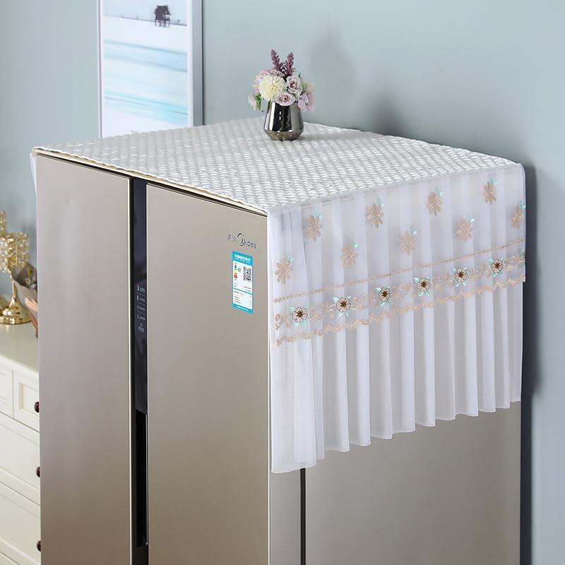 1 piece anti slip refrigerator dust cover cloth, washing machine,single door double door freezer dust cover 90 * 65cm (light brown) - Image 1