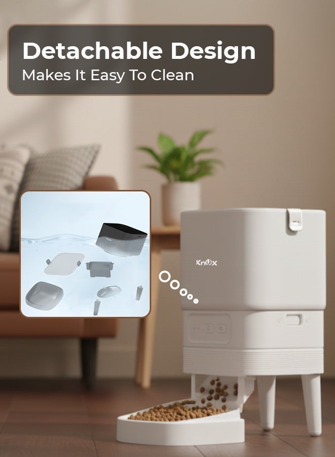 Knox Powering Generations Knox 4L Automatic Pet Feeder for Cats & Dogs with WiFi Smart Control, Programmable Timer, Portion Control, Built-in Desiccant Box, Dual Power Supply Dry Food Dispenser with App Connectivity - Image 5
