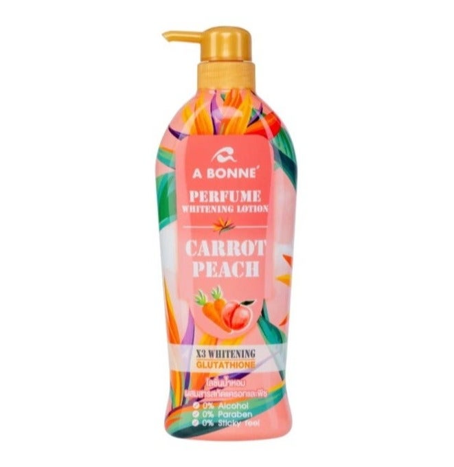 A Bonne Carrot & Peach Perfume Whitening Lotion with Glutathione & Niacinamidefor Soft Glow Skin, 500ml - Image 1