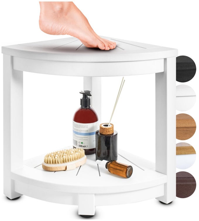 WATERPROOF CORNER SHOWER STOOL SHOWER BENCH WHITE CORNER SHOWER STOOLS