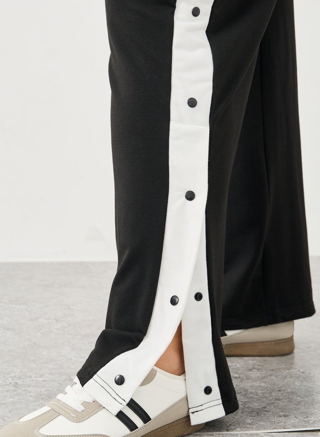 Styli Plus Wide Leg Joggers with Snap Buttons - Image 3