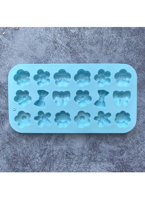 18 Flower Bow 542 Silicone Mold DIY Chocolate Handmade Qq Sugar Baking Cookies Baking Tray-Color:Nordic Blue