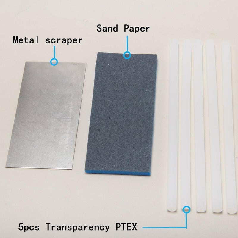 XCMAN Alpine Freeride Snowboard Ski Base Ptex Base Repair Kit:5 ptex,Metal Scraper,Sanding Sponge - Image 3
