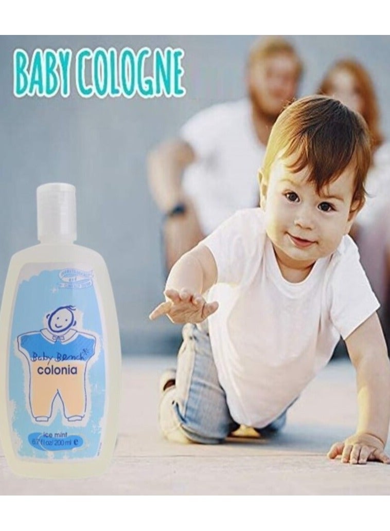 بيبي بينش كولونيا بيبي بنش "آيس منت" | عطر للأطفال - لطيف وآمن، برائحة خفيفة | متعدد الاستخدامات برائحة ناعمة | آمن لأيدي الأمهات وبشرة الأطفال - 200 مل (عبوة من 3 قطع). - Image 3