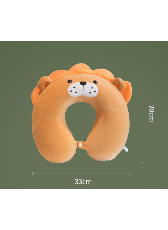 جولدن وسادة سفر الرغوة على شكل حرف U ، وسادة دعم الرقبة ، وسادة رقبة مريحة للرسوم المتحركة للسفر ، وسادة طائرة مسند رأس للبالغين ، والأطفال (الرمادي) - Image 2