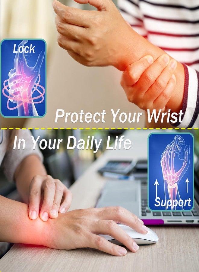 FVVWVV 2 Pcs TFCC Wrist Brace for Tendonitis, Adjustable Ultra-thin Wrist Compression Strap for Fitness, Sprains, Sports, Weightlifting, Carpal Tunnel, Pain Relief，Fits 5"-7.5"(Black) - Image 3