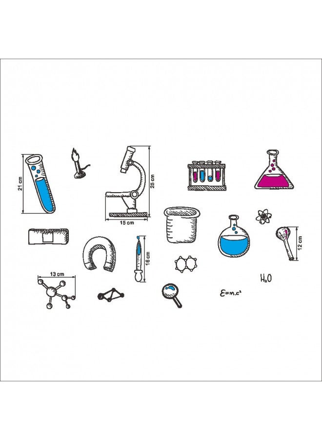 BIBITIME Science Laboratory Wall Decals Vinyl Chemical Element Tool Stickers for School Classroom Nursery Bedroom Children Student Study Teens Kids Room Decor DIY Home Art Decorations - Image 1