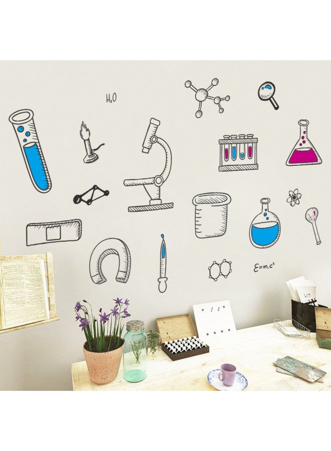 BIBITIME Science Laboratory Wall Decals Vinyl Chemical Element Tool Stickers for School Classroom Nursery Bedroom Children Student Study Teens Kids Room Decor DIY Home Art Decorations - Image 4