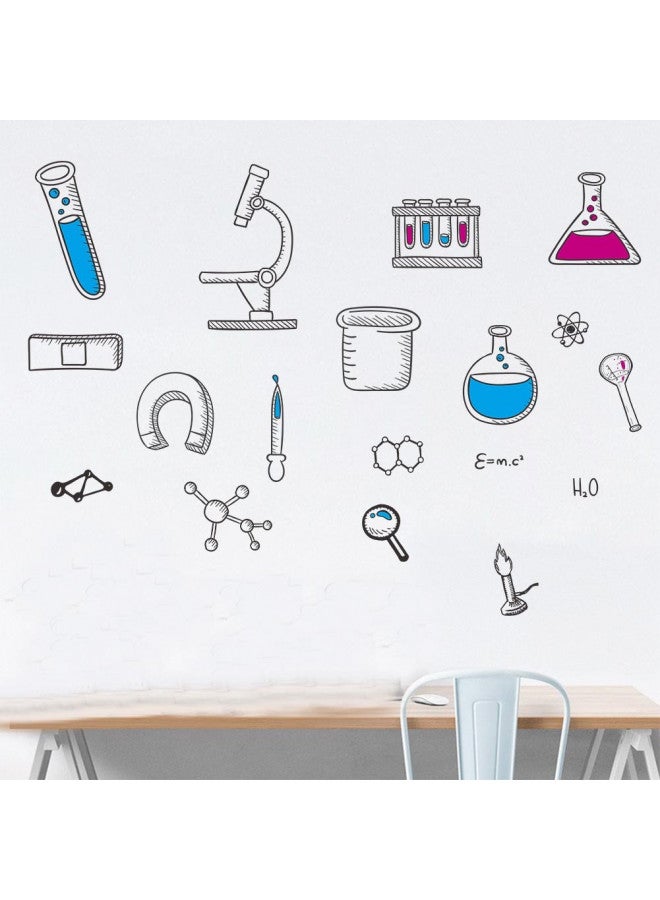 BIBITIME Science Laboratory Wall Decals Vinyl Chemical Element Tool Stickers for School Classroom Nursery Bedroom Children Student Study Teens Kids Room Decor DIY Home Art Decorations - Image 3