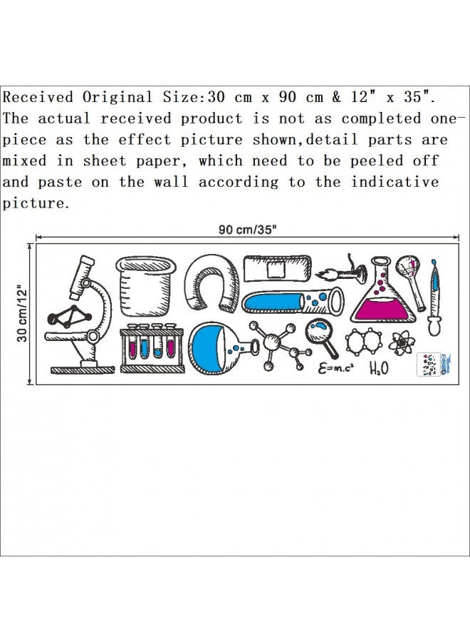 BIBITIME Science Laboratory Wall Decals Vinyl Chemical Element Tool Stickers for School Classroom Nursery Bedroom Children Student Study Teens Kids Room Decor DIY Home Art Decorations - Image 2
