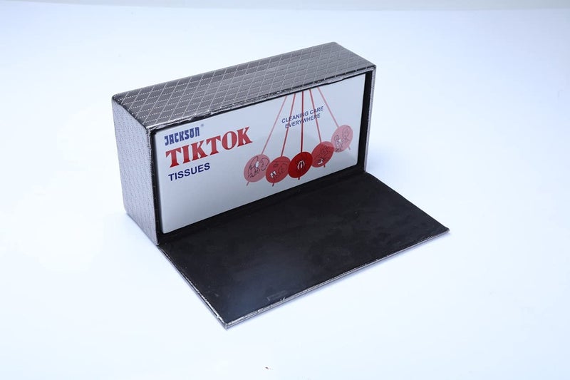 RICHTER Leatherette Metallic Grey Tissue Box Holder/Cover - Image 4