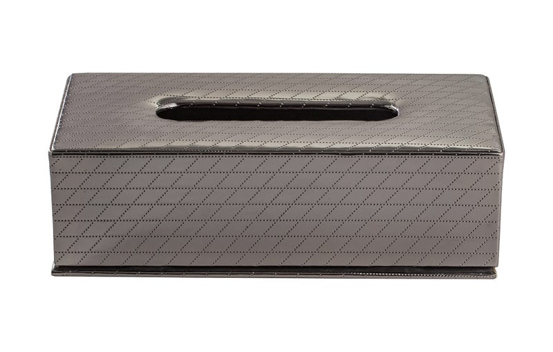 RICHTER Leatherette Metallic Grey Tissue Box Holder/Cover - Image 3