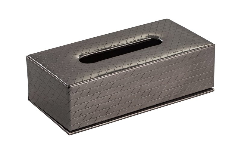 RICHTER Leatherette Metallic Grey Tissue Box Holder/Cover - Image 2