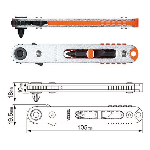 Vessel TD-74 Ultra Thin Plate Ratchet Screwdriver Straight Type - Image 2