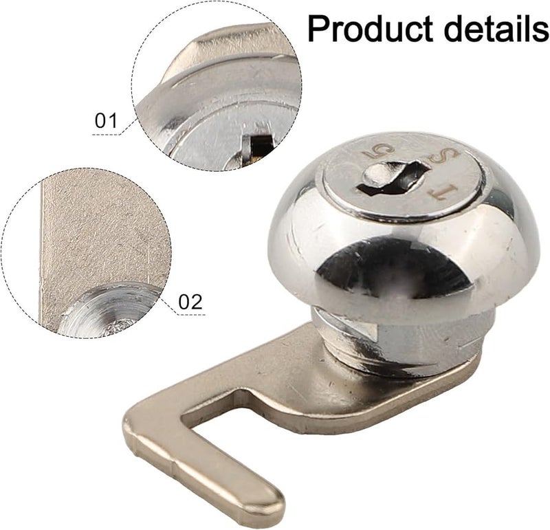 Zinc Alloy Cam Lock Quick Clip Size B For Cash Drawer Locker Cabinet Flight Case Secure Coded Cylinder With 2 Keys - Image 4