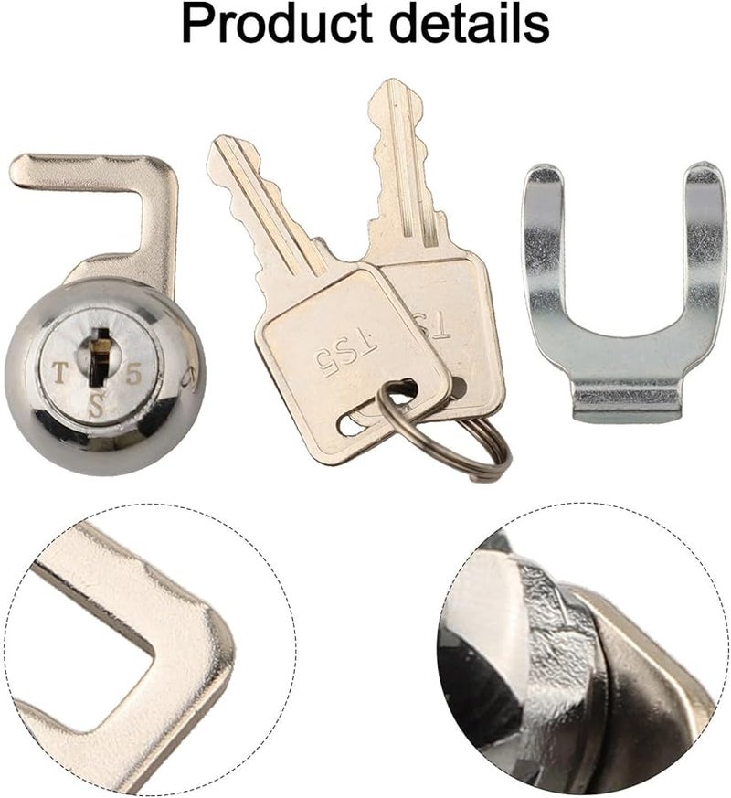 Zinc Alloy Cam Lock Quick Clip Size B For Cash Drawer Locker Cabinet Flight Case Secure Coded Cylinder With 2 Keys - Image 5