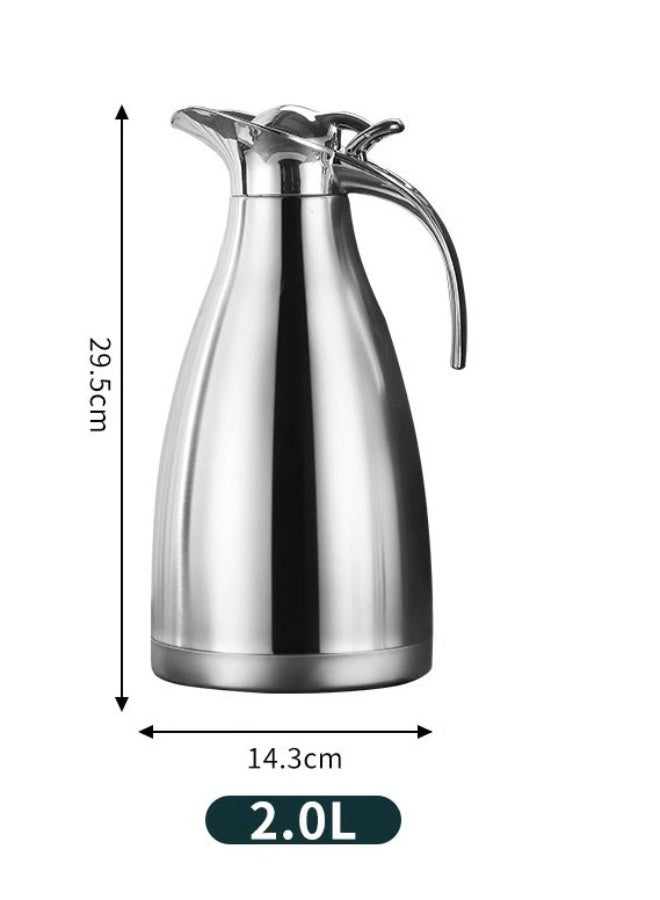 Monda Thermal Pot 2.0L Stainless Steel Double Walled Vacuum Thermal Coffee Carafe, 24-hour Heat Cold Retention Water Pot, Home Restaurants, and Hotels large capacity - Image 4