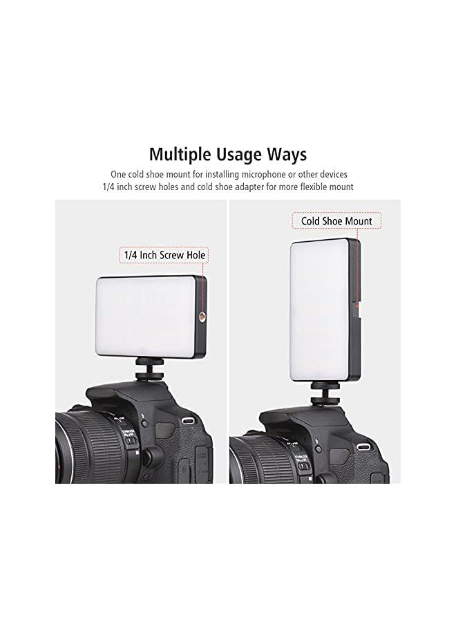 PROMASS LED Video Light, W140 RGB Rechargeable Photography Fill Light 2500K-9000K Dimmable 20 Lighting Effects with LCD Display Cold Shoe Adapter for Vlog Live Streaming Video Conference - Image 4