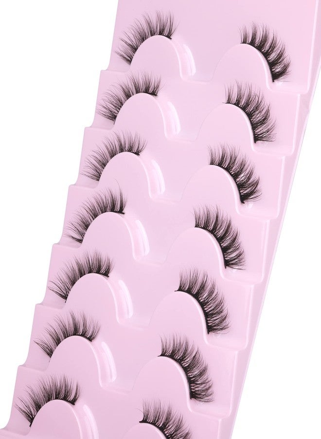 ALICE Half Lashes 3/4 False Eyelashes Natural Looking Faux Mink Lashes Cat Eye Wispy Lashes Pack Corner Accent Eye Makeup DIY Clusters Lashes 7 Pairs - Image 3