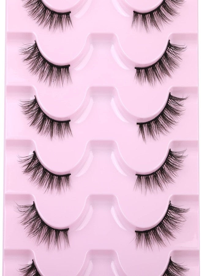 ALICE Half Lashes 3/4 False Eyelashes Natural Looking Faux Mink Lashes Cat Eye Wispy Lashes Pack Corner Accent Eye Makeup DIY Clusters Lashes 7 Pairs - Image 4