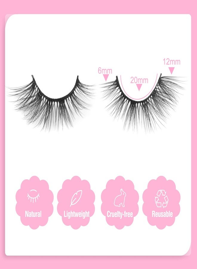 ALICE Half Lashes 3/4 False Eyelashes Natural Looking Faux Mink Lashes Cat Eye Wispy Lashes Pack Corner Accent Eye Makeup DIY Clusters Lashes 7 Pairs - Image 5