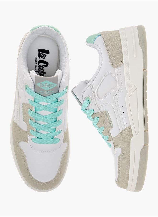 Lee Cooper Women's Colourblock Sneakers with Lace-Up Closure  - Image 2